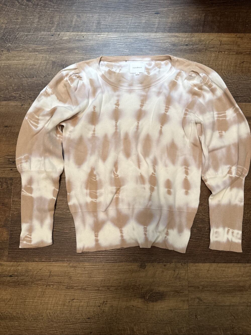 Sundays ANTHROPOLOGIE Tie Dye Sweater Puff Sleeves Size Small